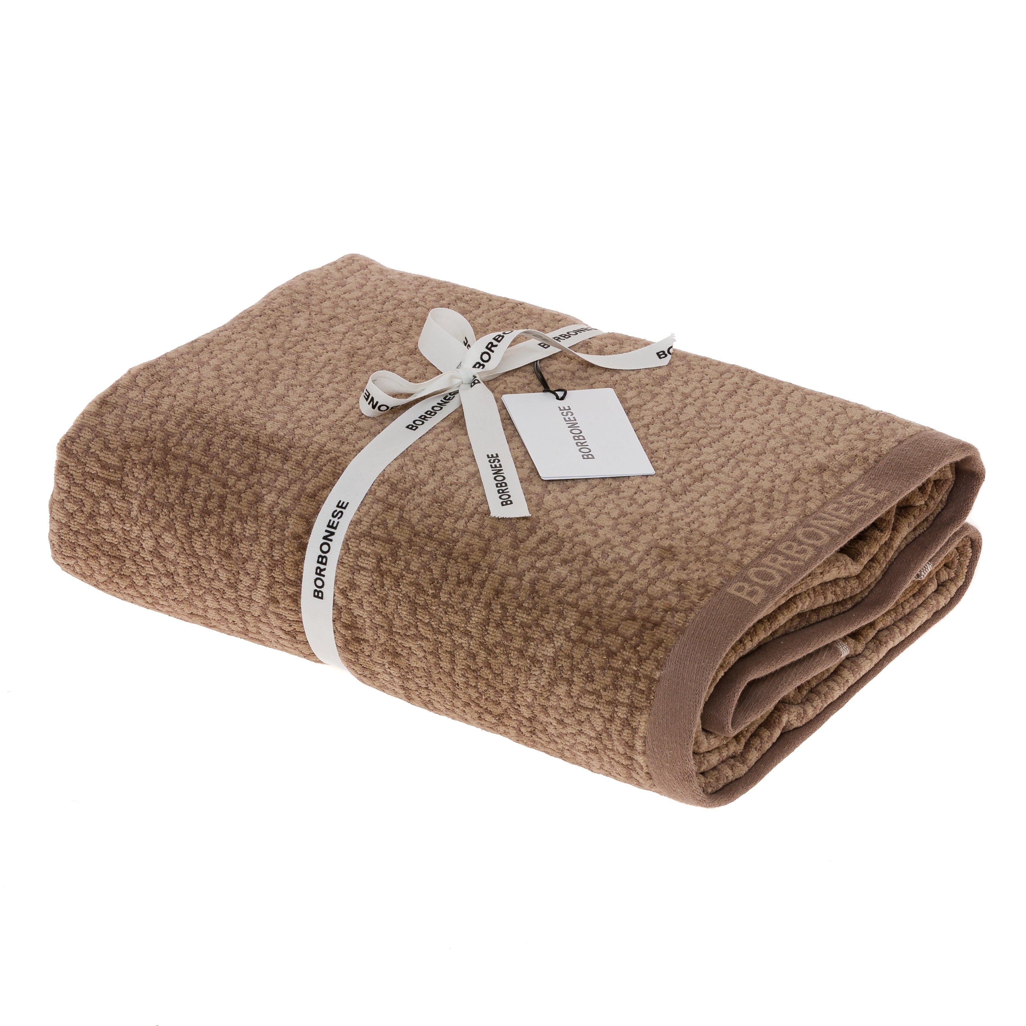 Telo doccia Twist op Borbonese colore marrone glace'