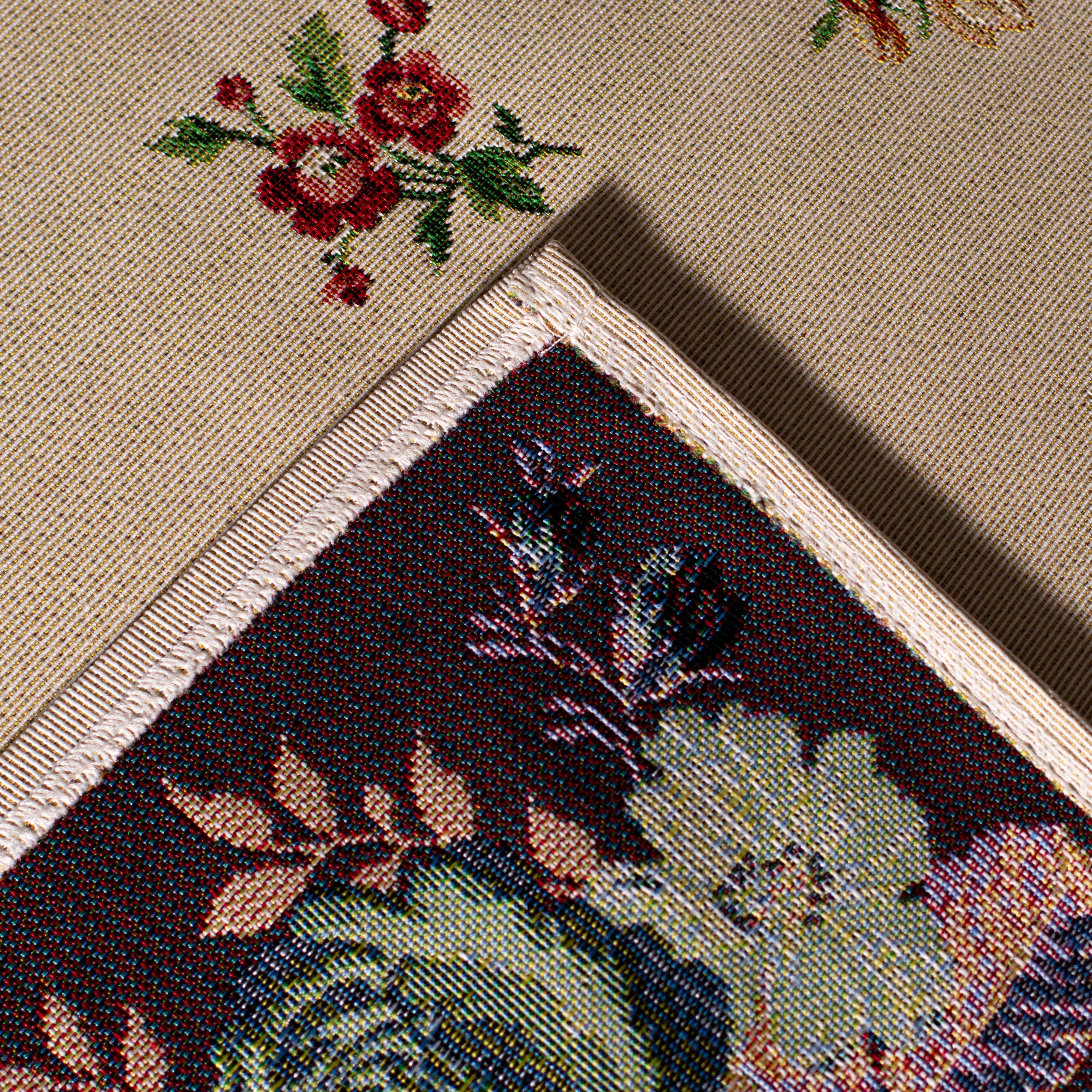 Tovaglia floral Daunex dettaglio orlo