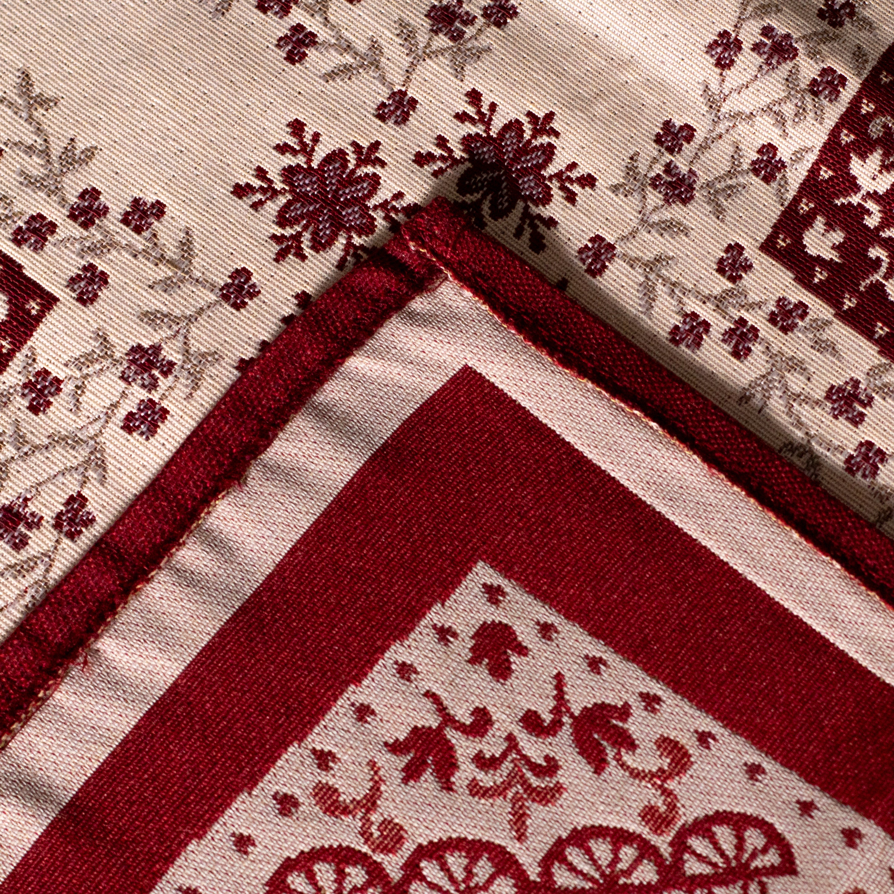 Tovaglia_val_di_fassa_Daunex_colore_rosso dettaglio orlo