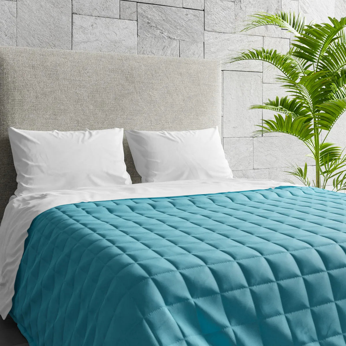 Trapuntino Primaverile - Deluxe Bicolore Double-Face colore blu-petrolio