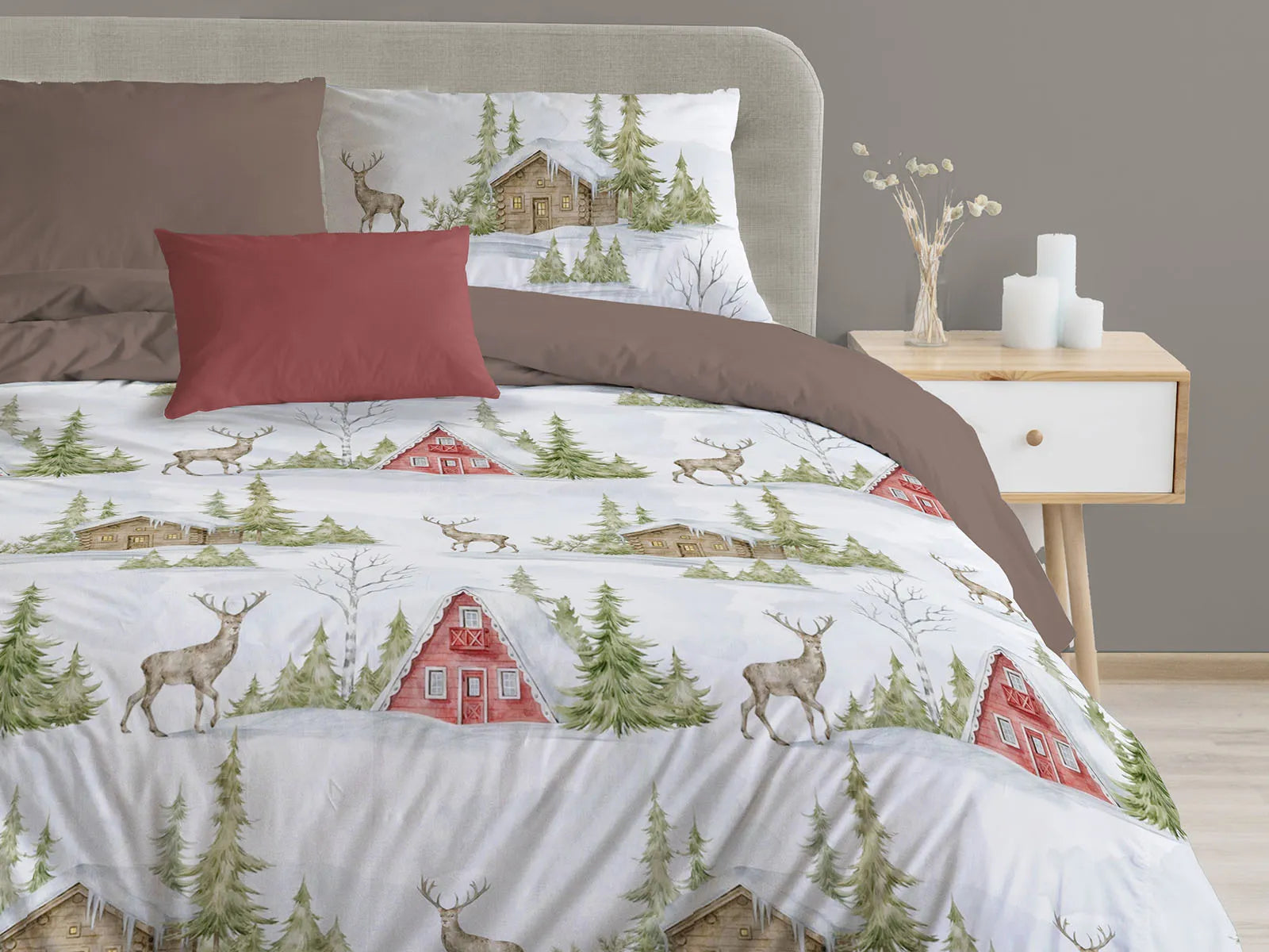 Parure copripiumino Daunex satin stampa digitale, Lapponia - Home Loves