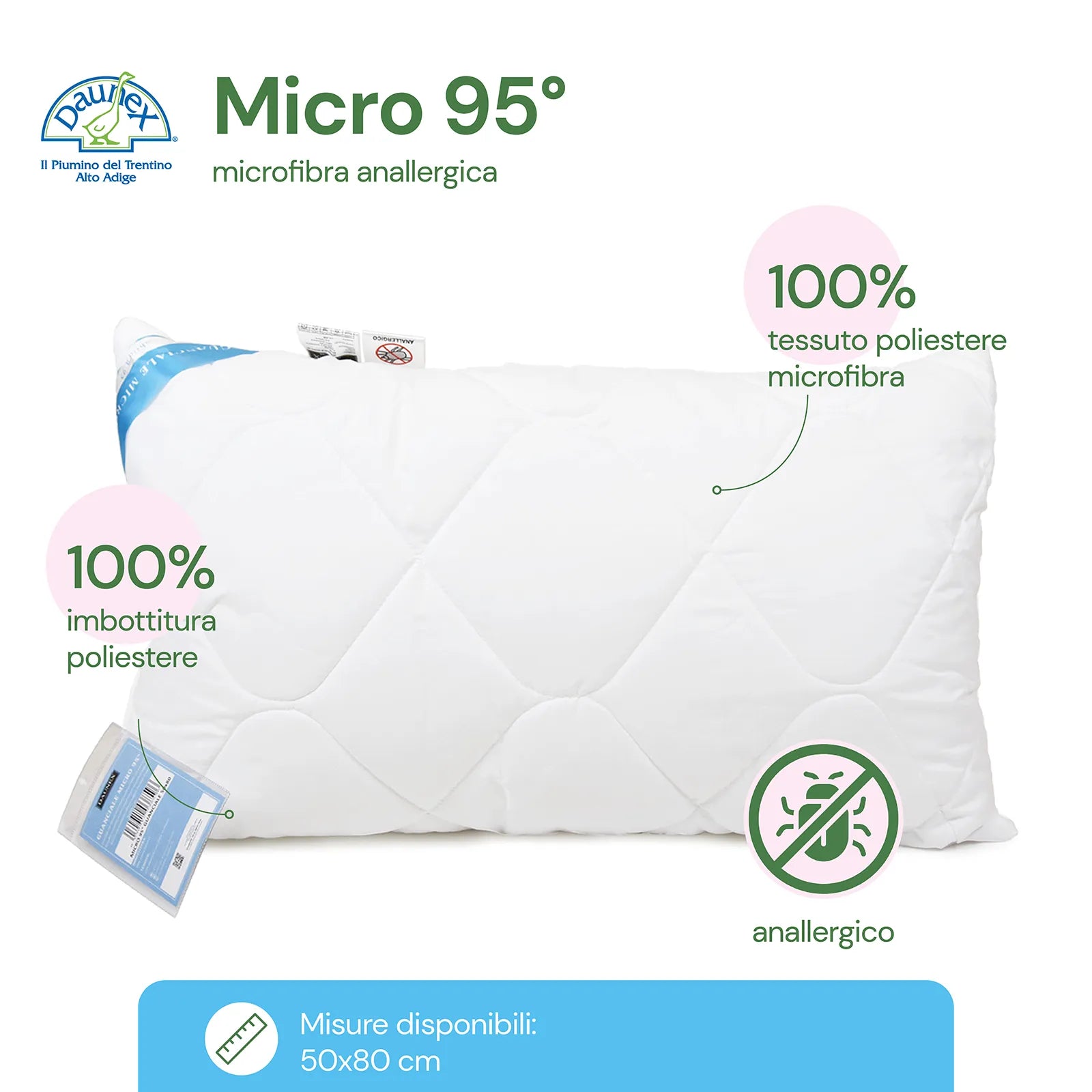 Guanciale anallergico Micro 95 Daunex