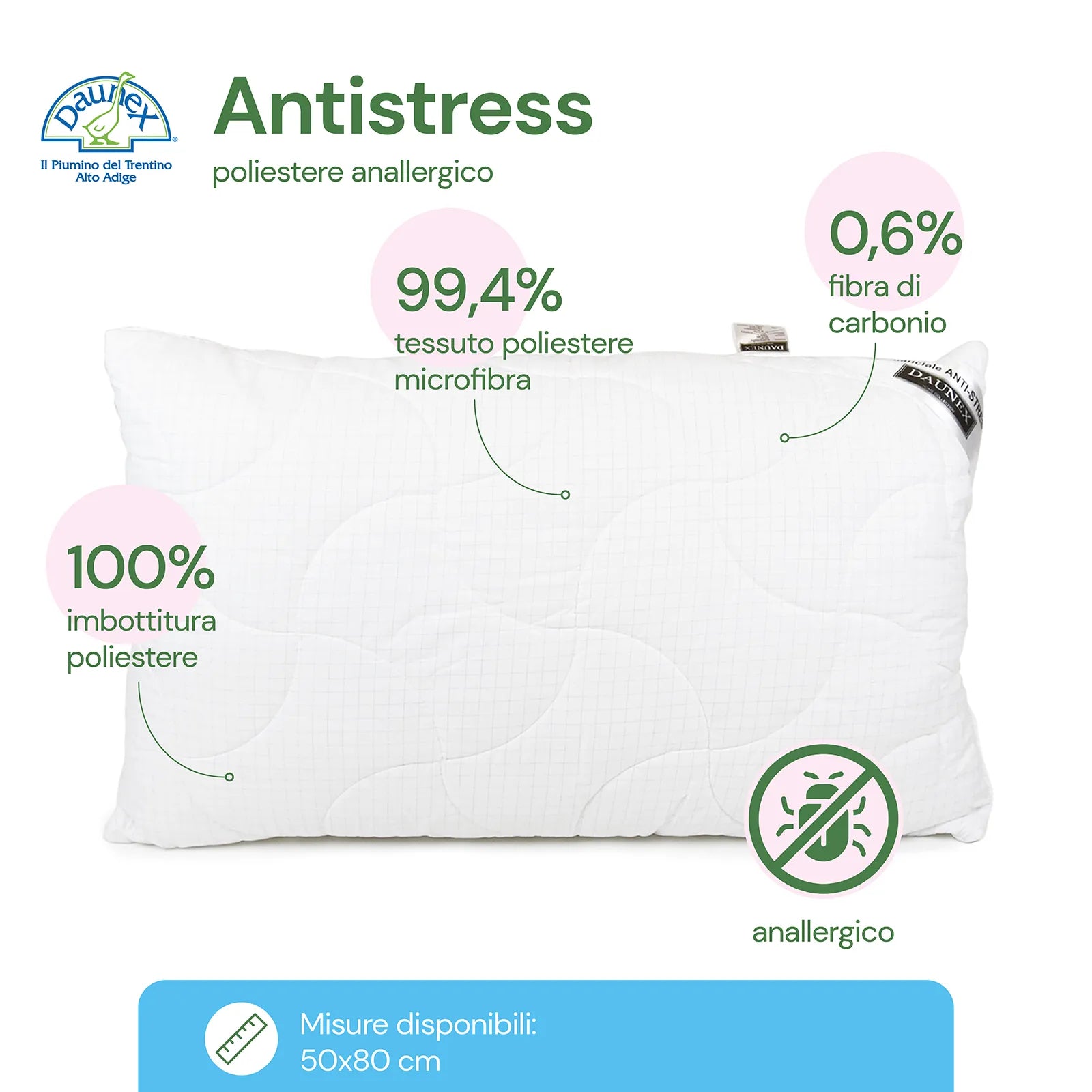 Hypoallergenes Anti-Stress-Kissen von Daunex