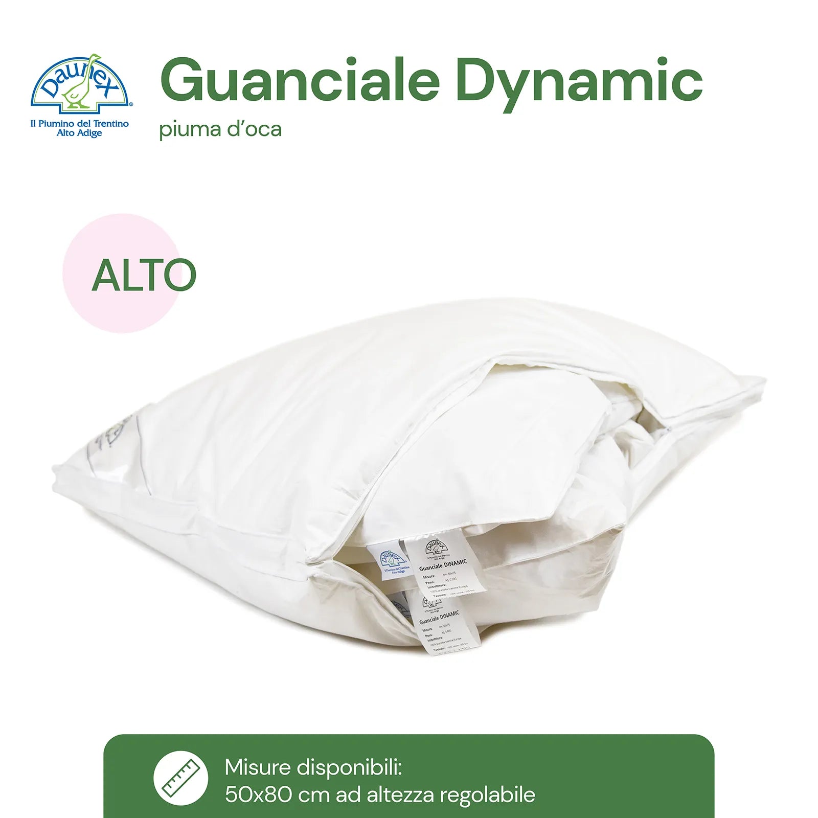 Oreiller Daunex en duvet d'oie dynamique