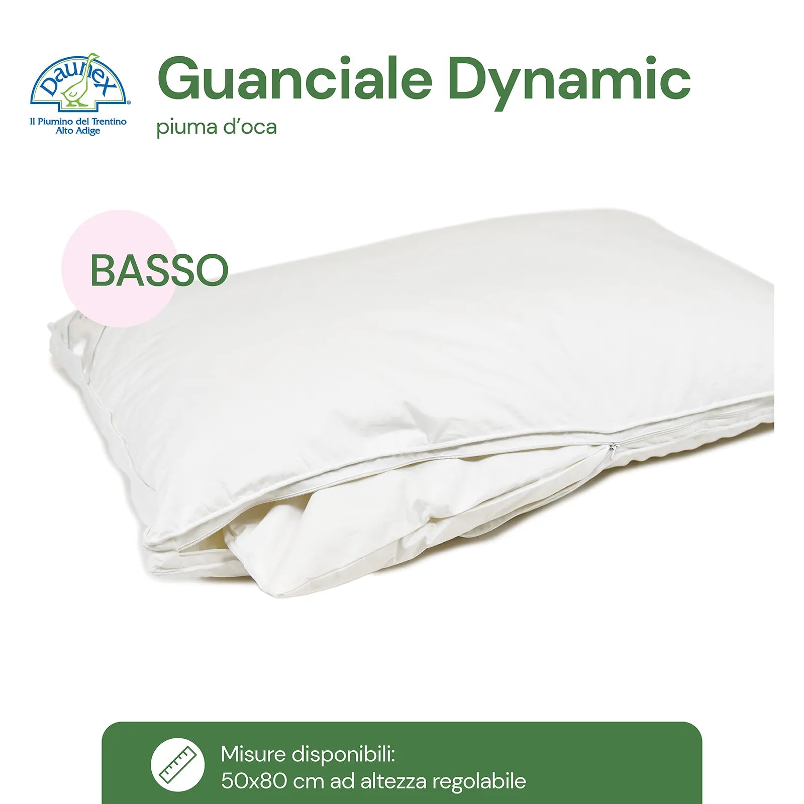Oreiller Daunex en duvet d'oie dynamique