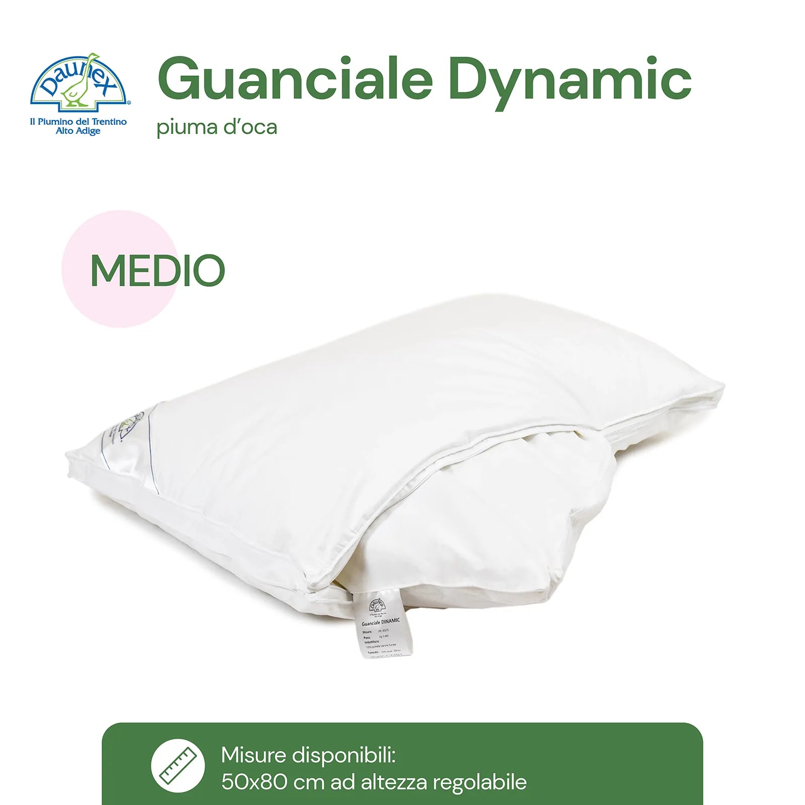 Oreiller Daunex en duvet d'oie dynamique