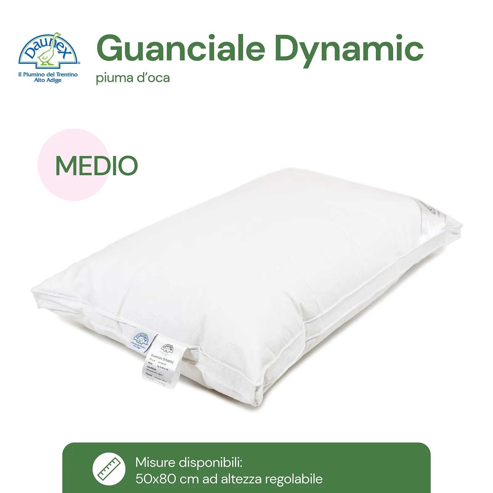 Oreiller Daunex en duvet d'oie dynamique