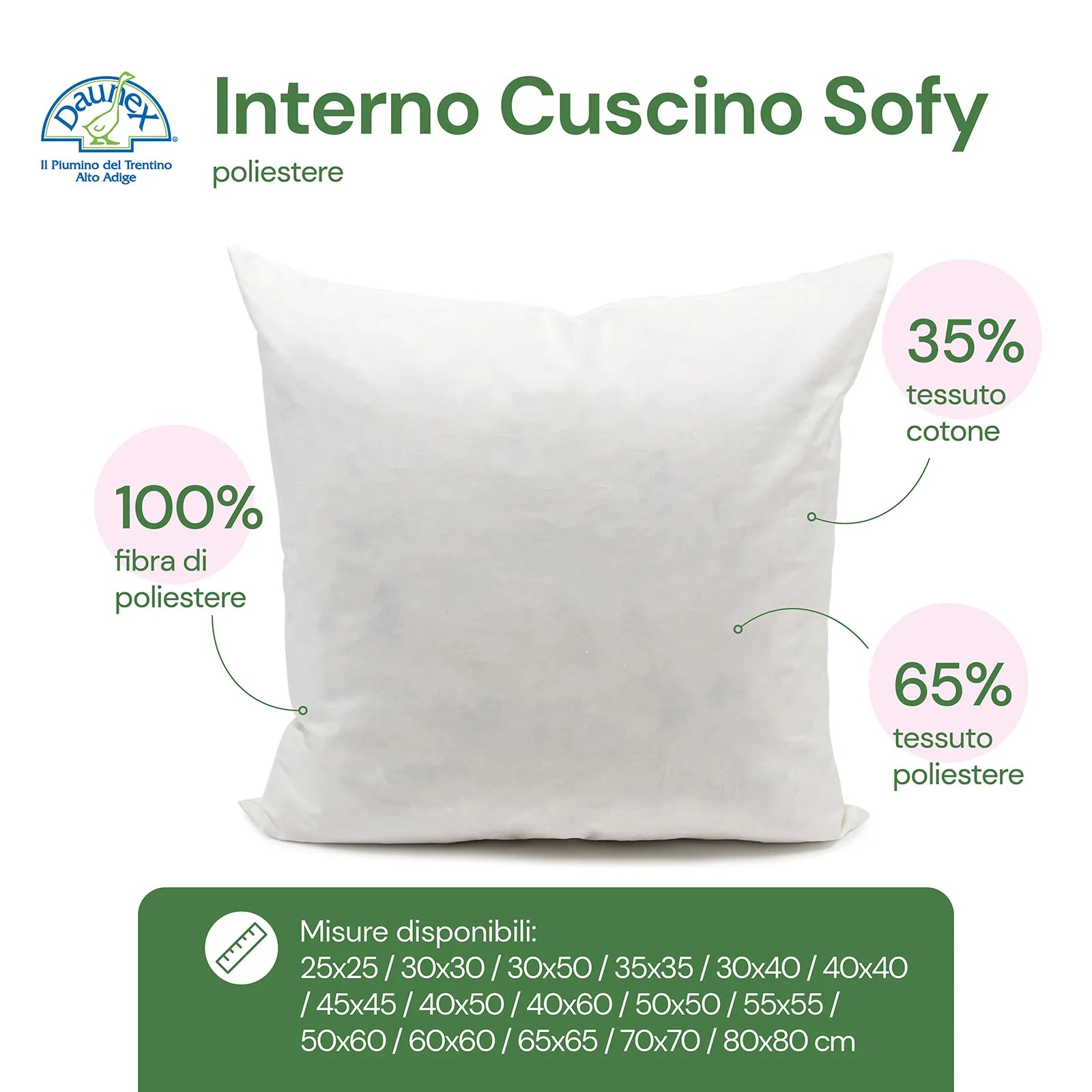 Interno per cuscini sintetico Sofy Daunex