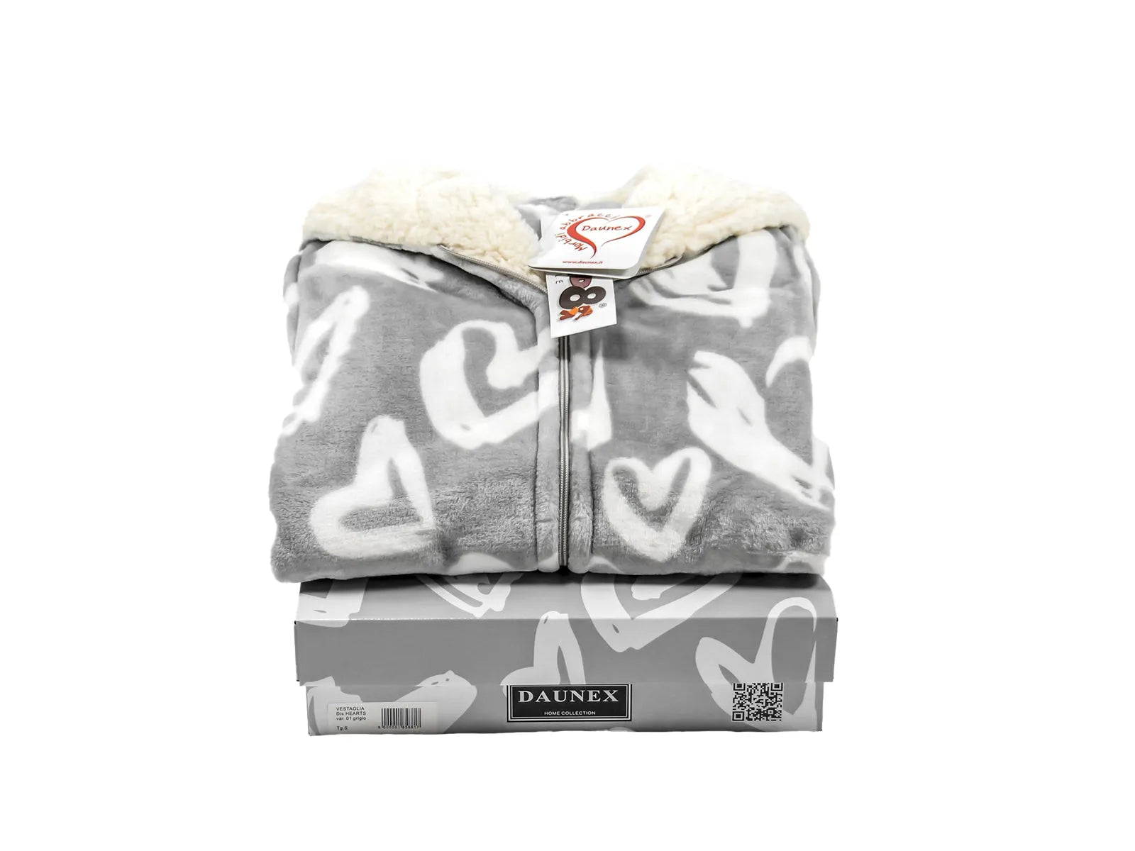 Vestaglia donna Daunex flannel disegno hearts - Home Loves