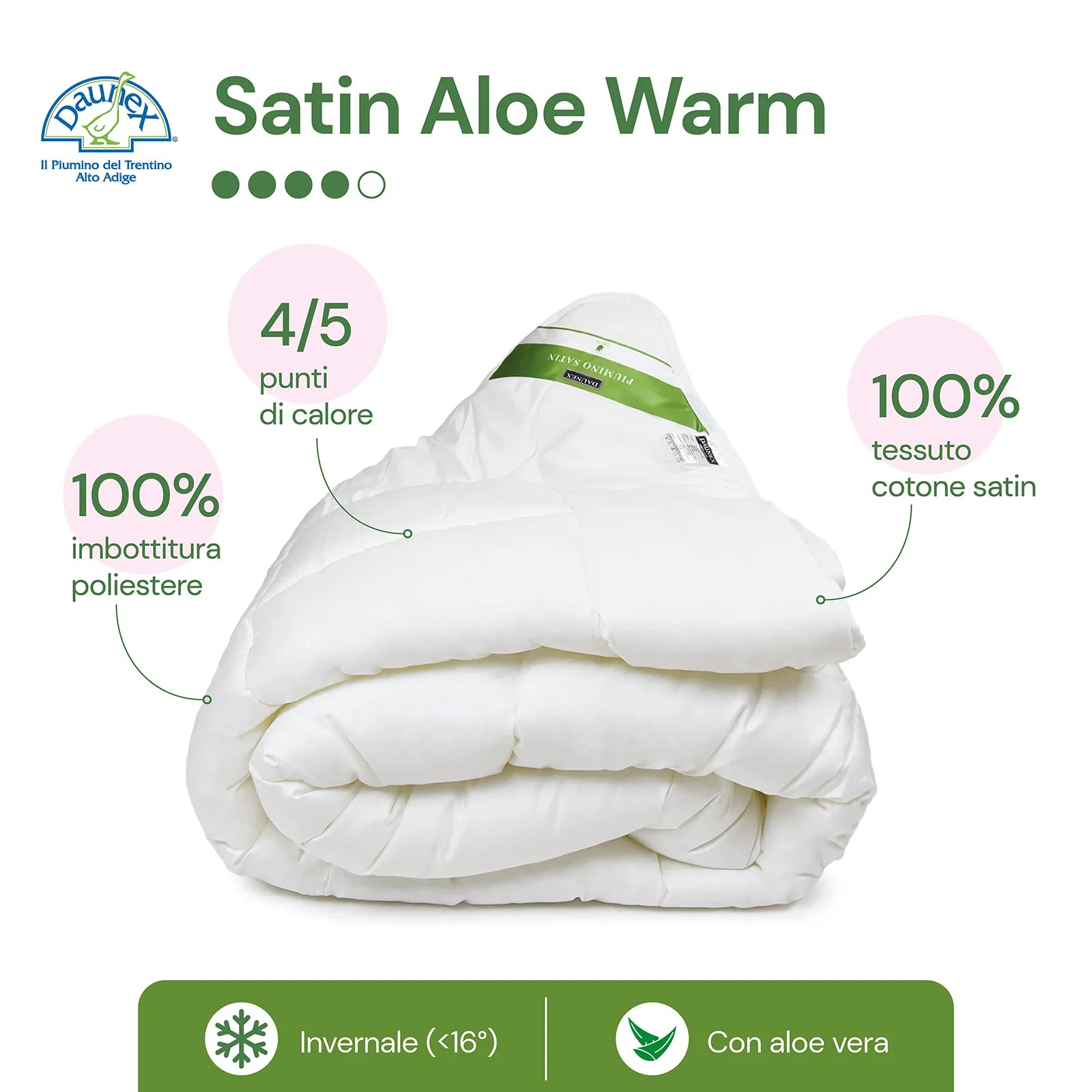 Couette double chaude en satin Daunex