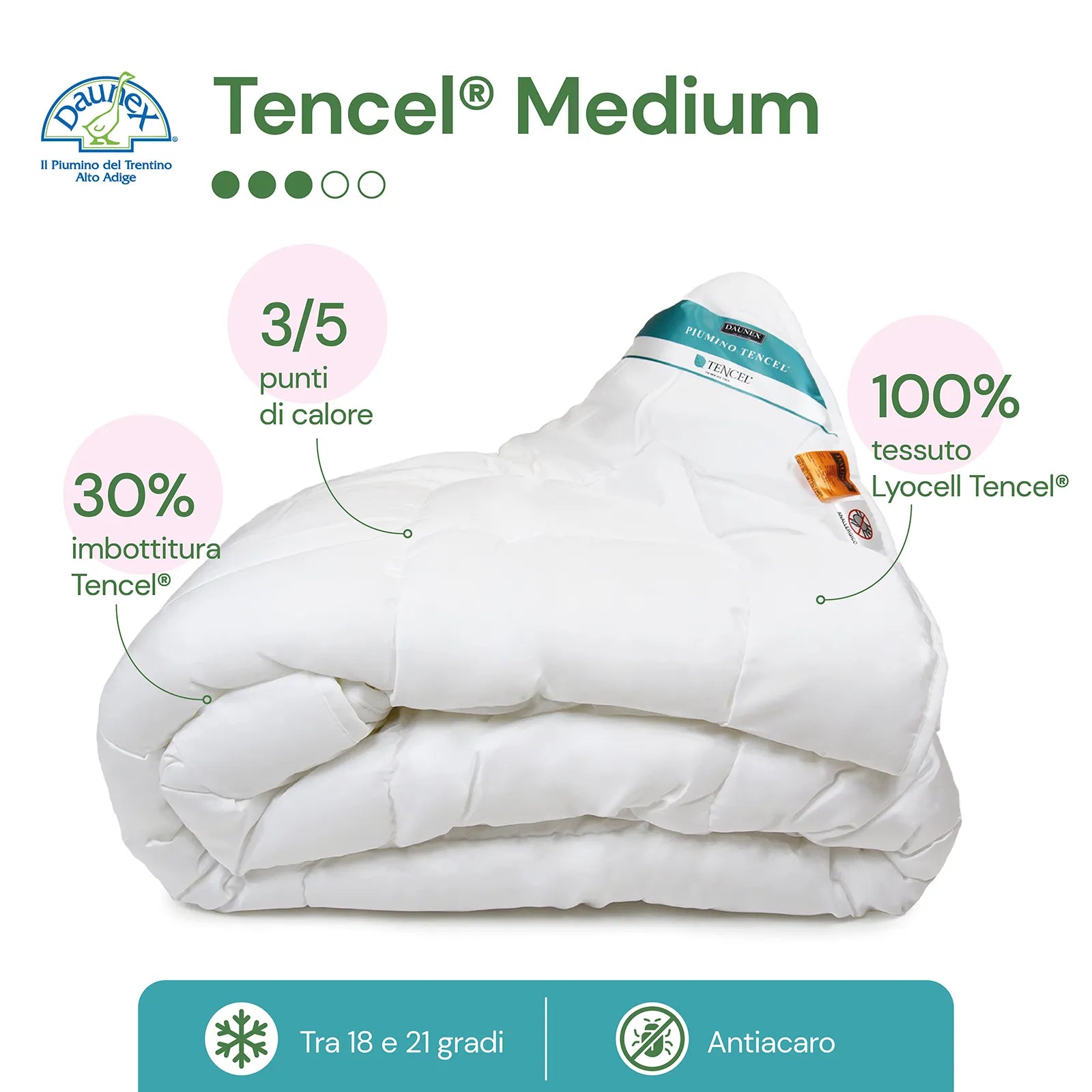 Piumino anallergico Tencel Medium Daunex