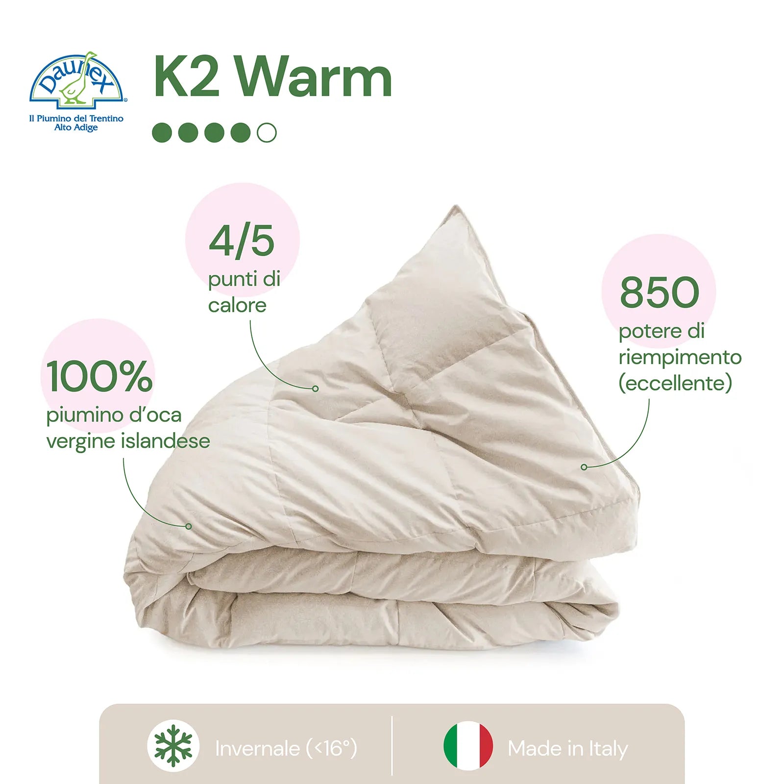Piumino d'oca K2 Warm Daunex