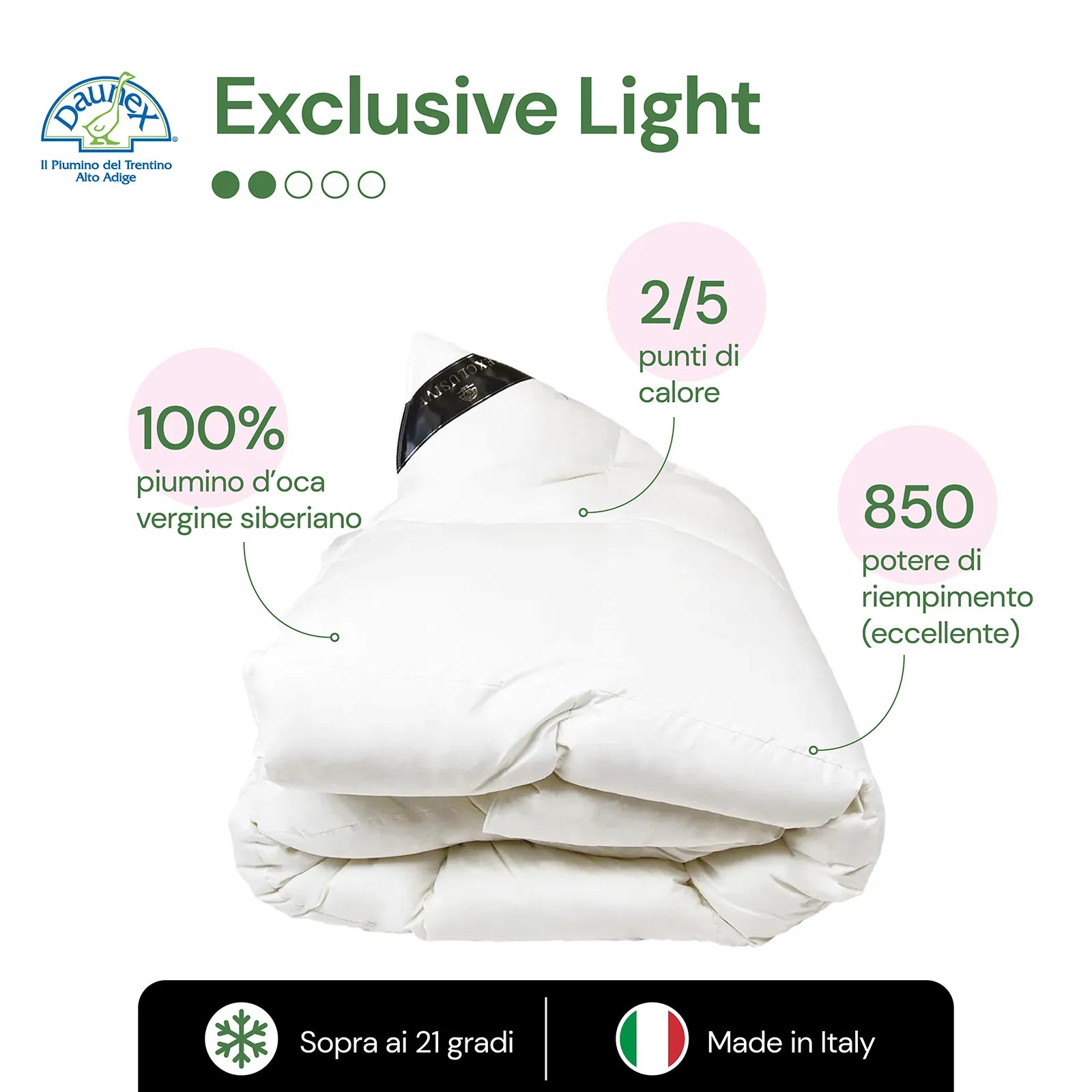 Daunex exklusive leichte Doppel-Gänsedaunendecke