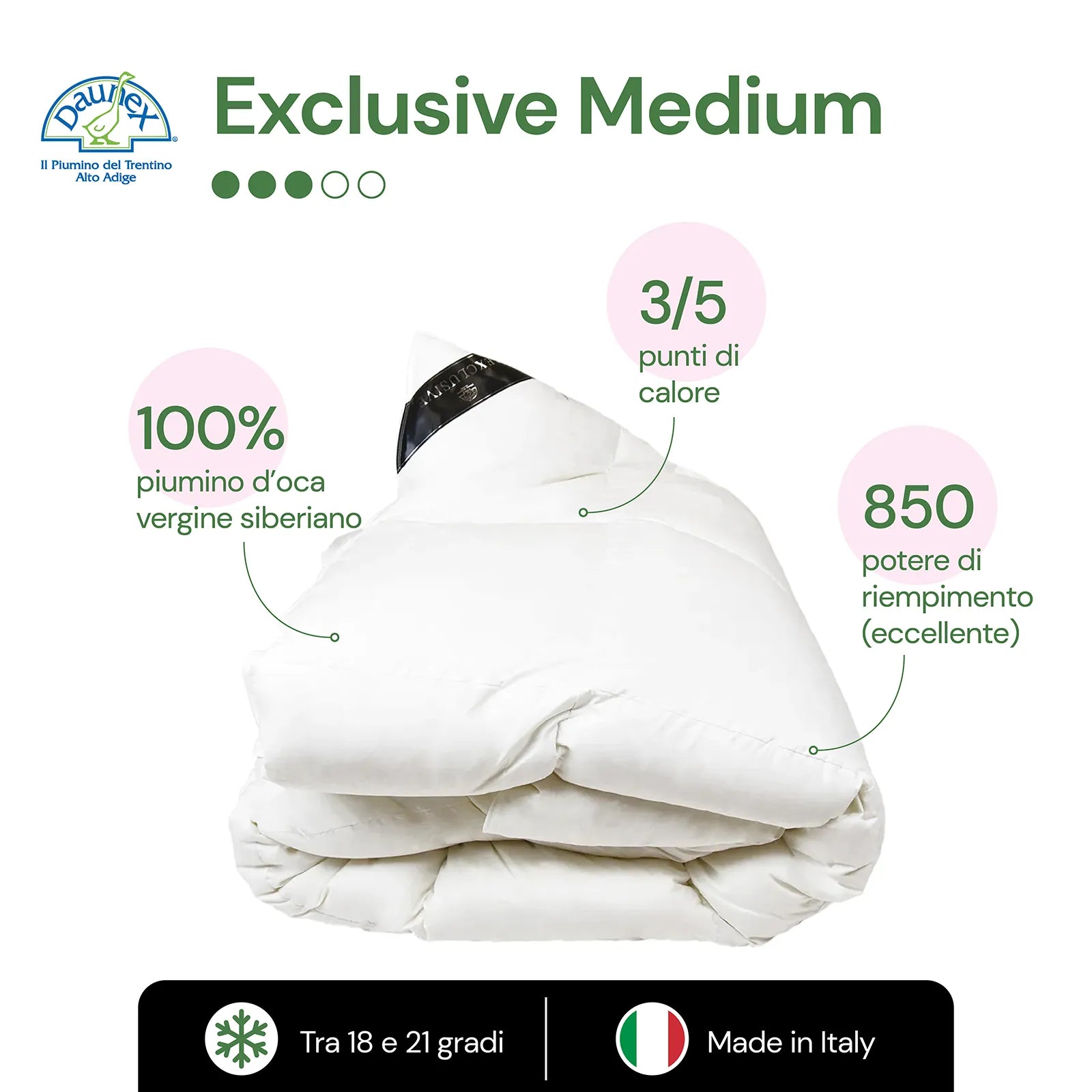 Piumino d'oca Exclusive Medium Daunex