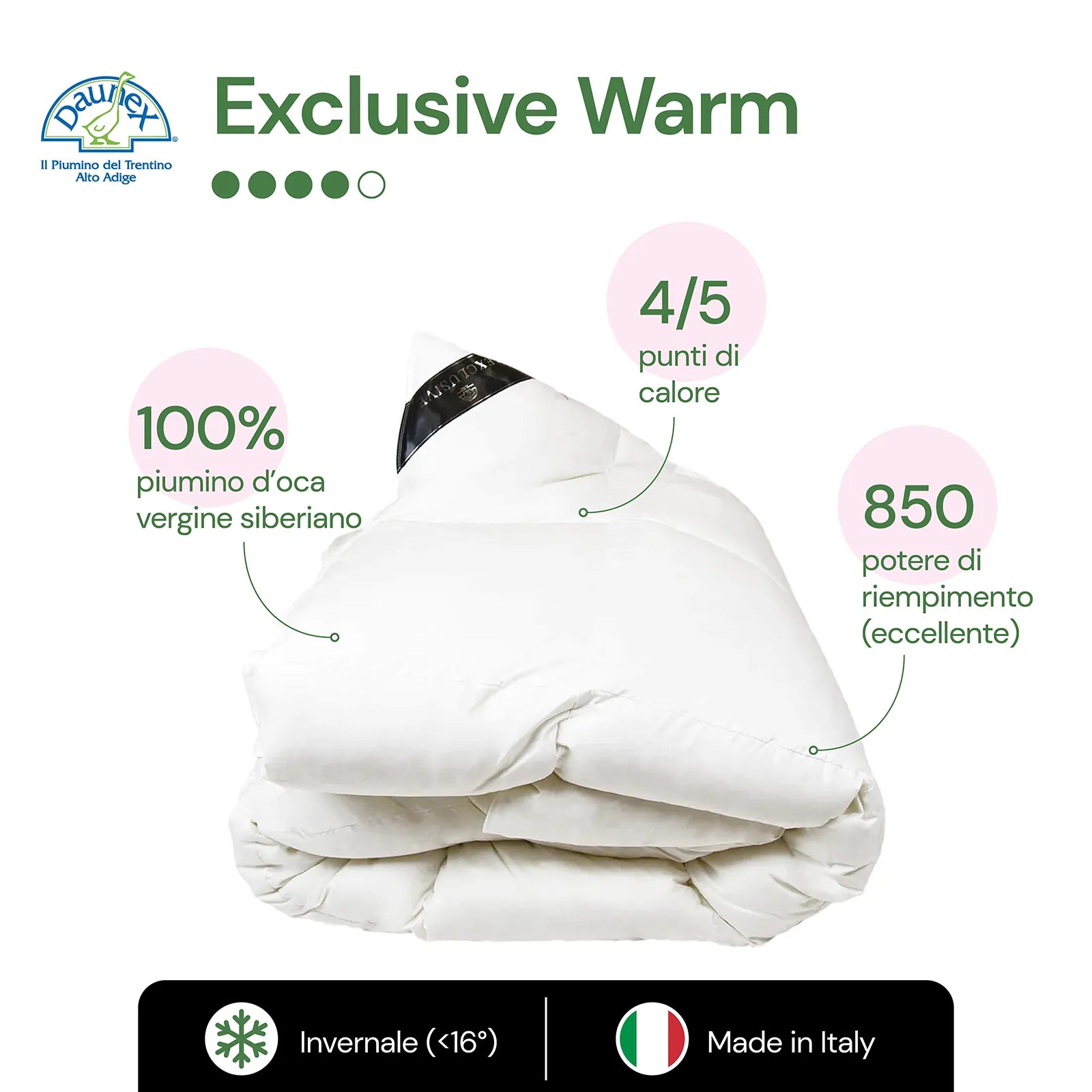 Couette double chaude en duvet d'oie exclusive Daunex