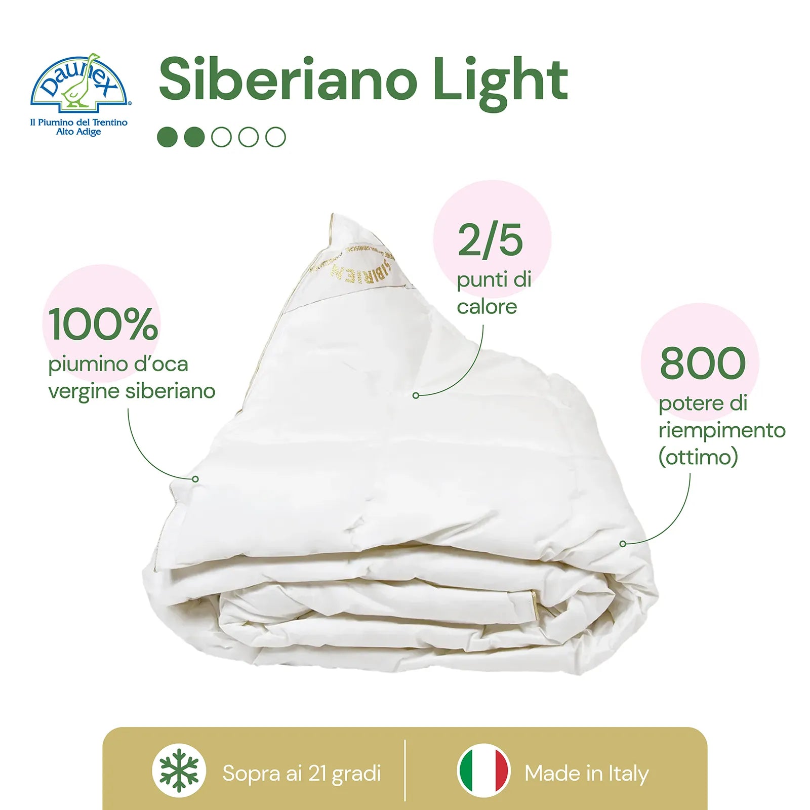 Piumino d'oca Siberiano Light Daunex