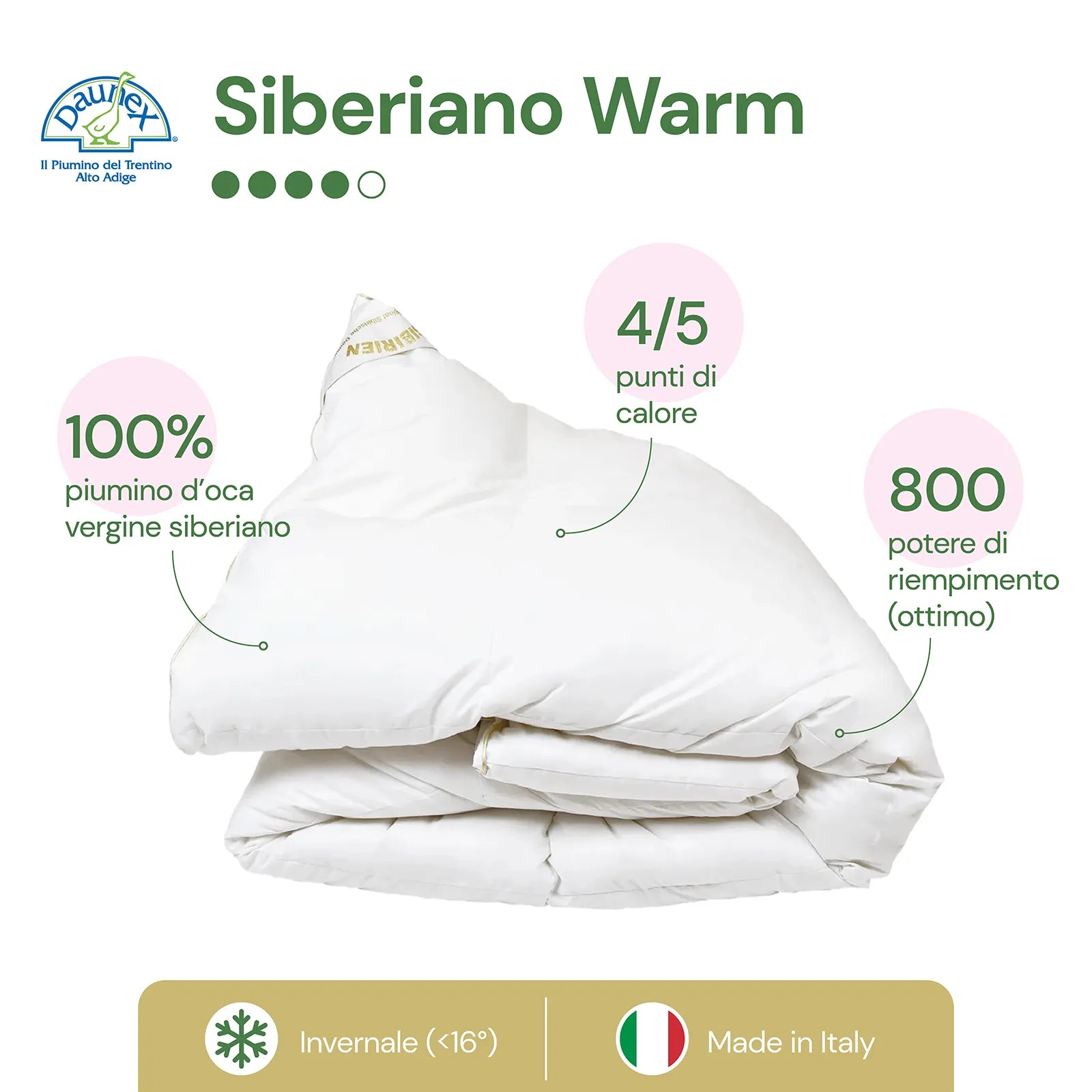 Piumino d'oca Siberiano Warm Daunex