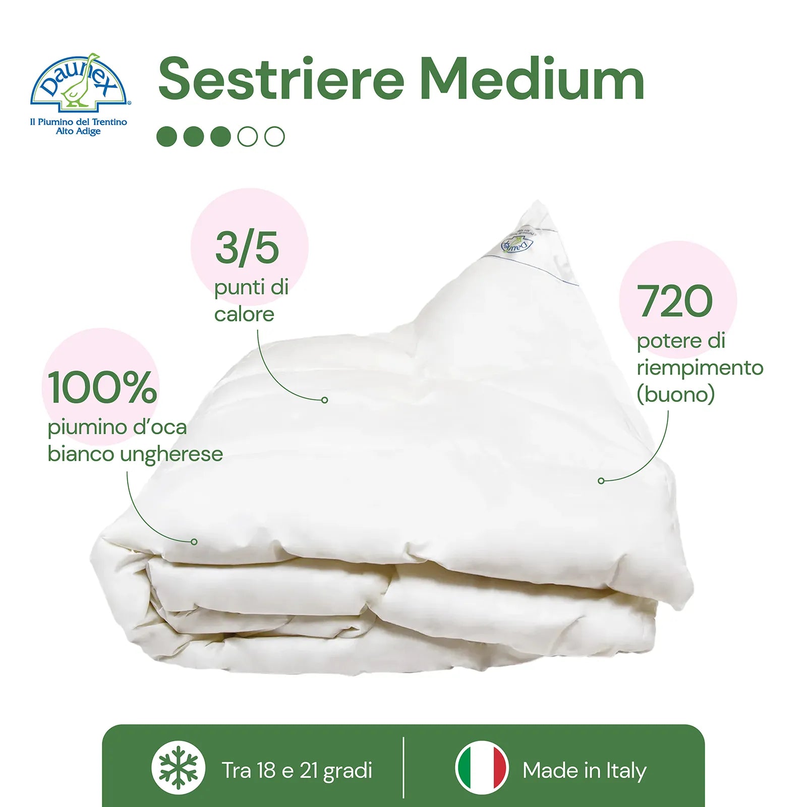 Piumino d'oca Sestriere Medium Daunex