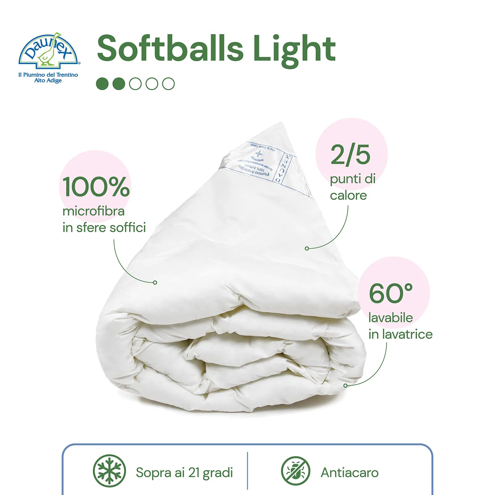 Piumino in microfibra Softballs Light Daunex