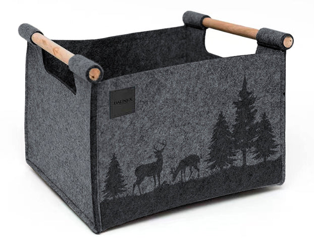 Lot de 3 porte-revues bois en feutre daunex, montagne