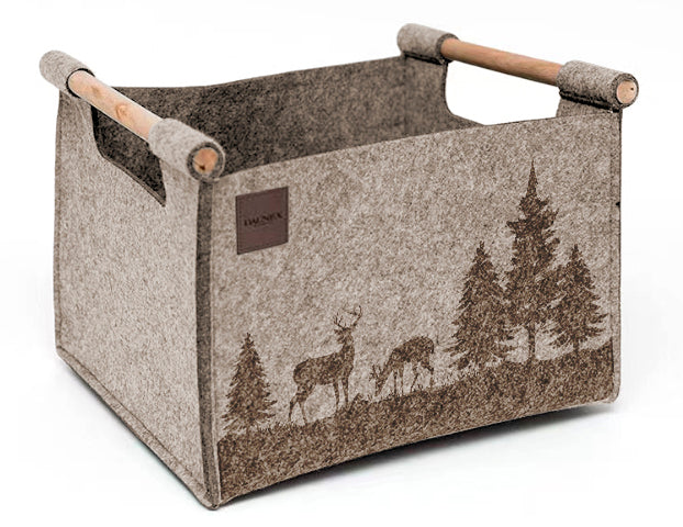 Lot de 3 porte-revues bois en feutre daunex, montagne