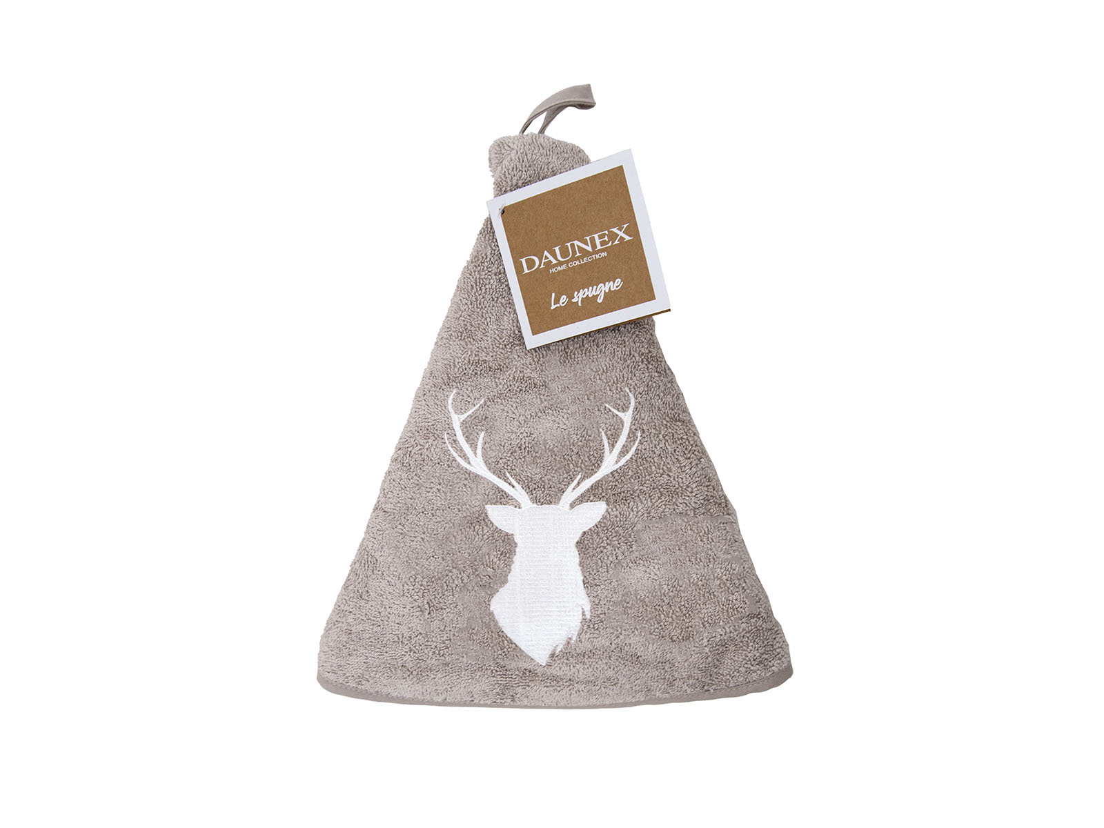 Torchon pivotant diam.70 brodé motif cerf Daunex