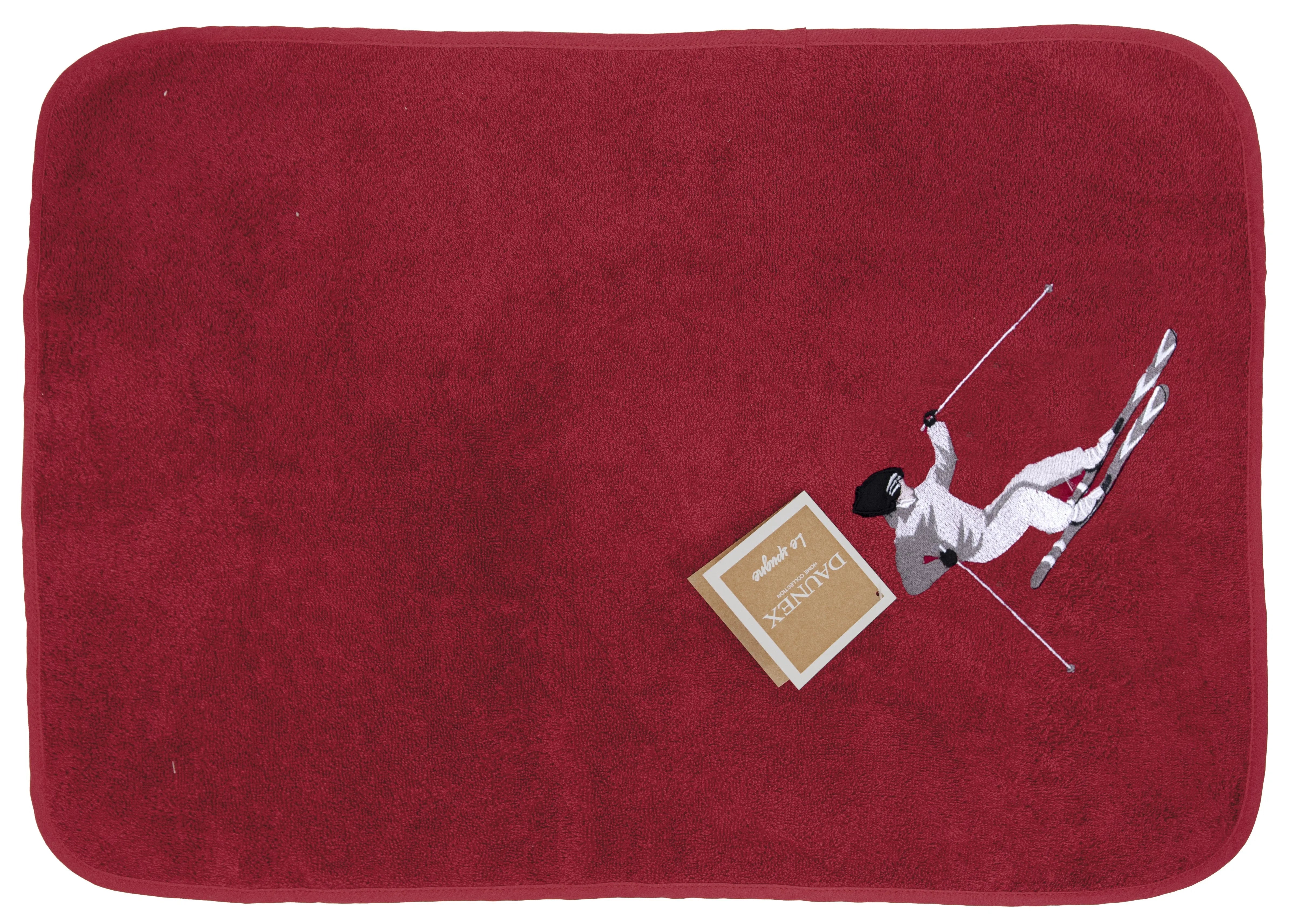 Strofinaccio ricamato misura 50 x 70 cm Daunex disegno sciatore - Home Loves