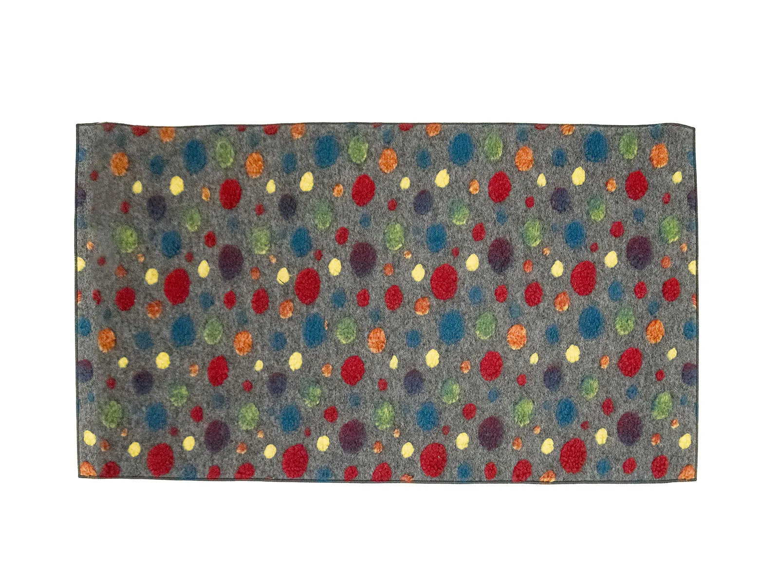 Tappeto Pois in Lana Cotta – Fantasia Multicolor su Base Antracite