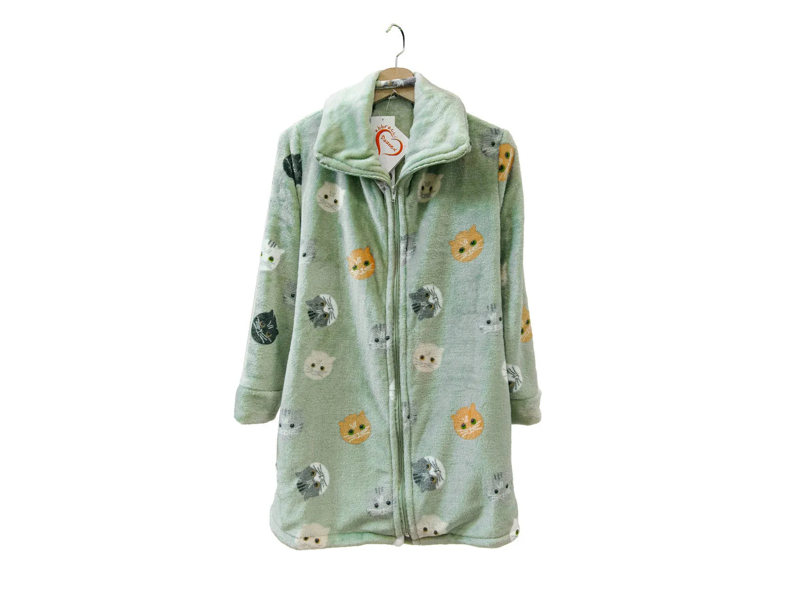 Vestaglia donna Daunex flannel disegno spike colore salvia - Home Loves