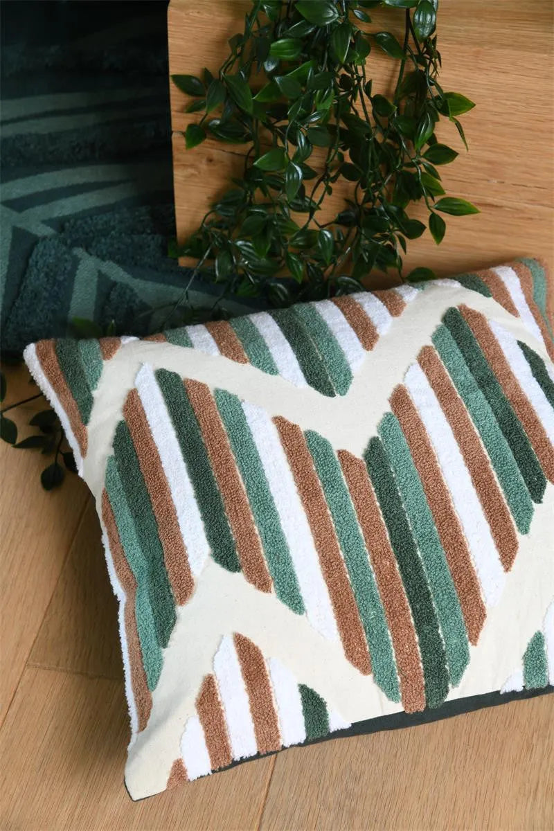 Cuscino arredo bolivie sfoderabile colore verde-terracotta - Home Loves