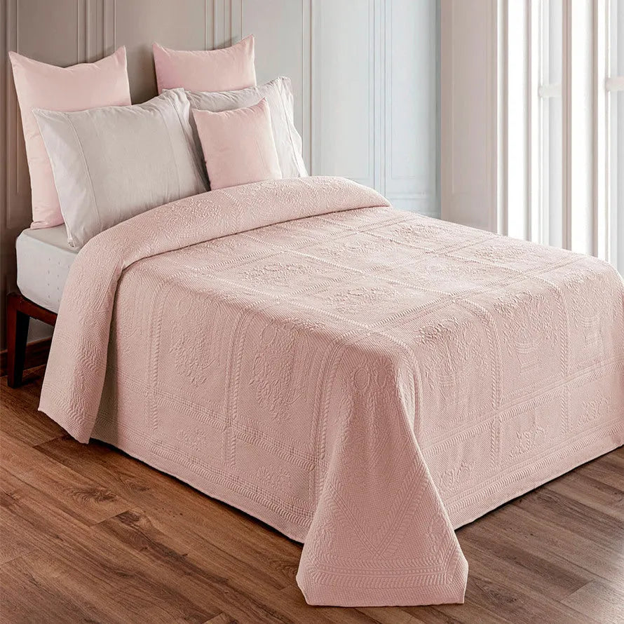 Copriletto in piquet Daunex con lavorazione in jacquard botticelli - Home Loves