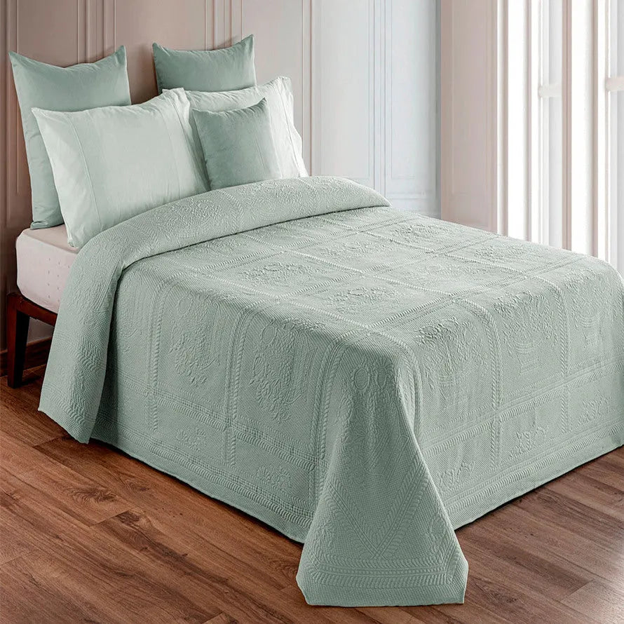 Copriletto in piquet Daunex con lavorazione in jacquard botticelli - Home Loves