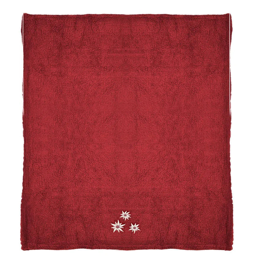 Plaid morbidotto ricamato edelweiss Daunex prime - Home Loves