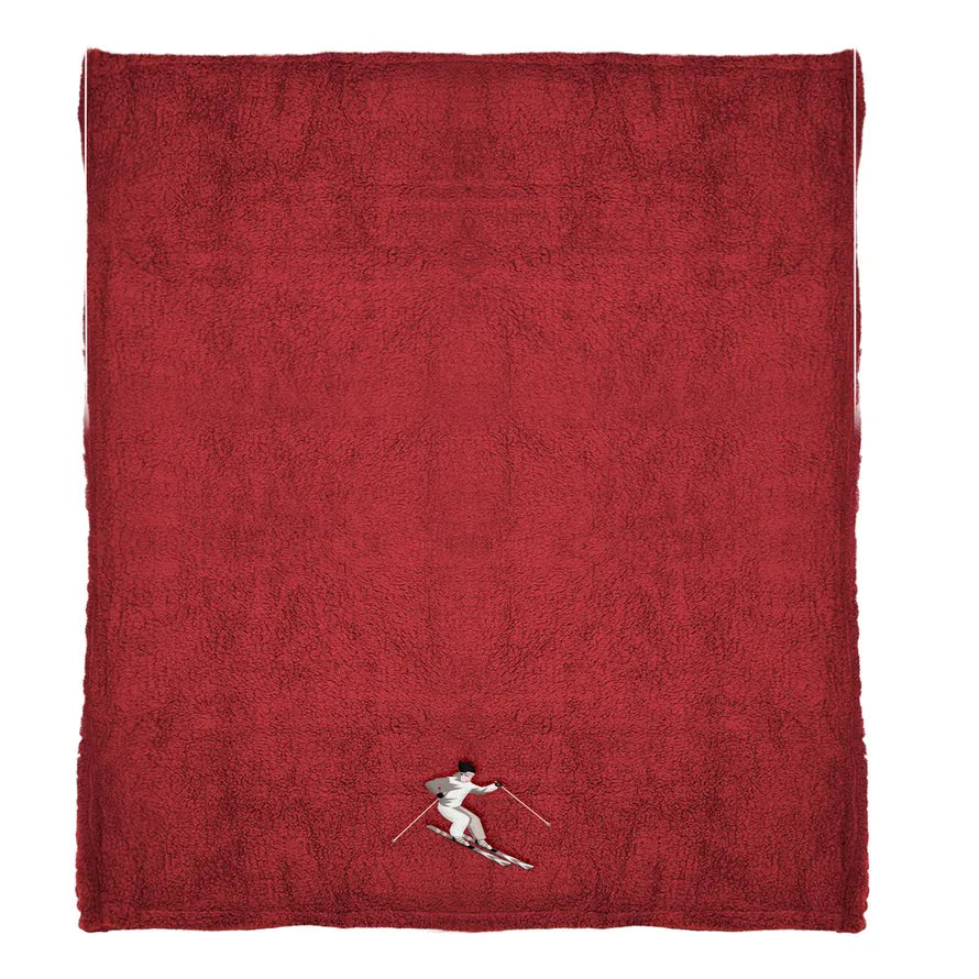 Plaid morbidotto ricamato sciatore Daunex prime - Home Loves