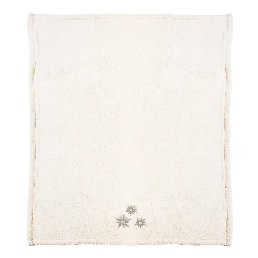 Plaid morbidotto ricamato edelweiss Daunex prime - Home Loves