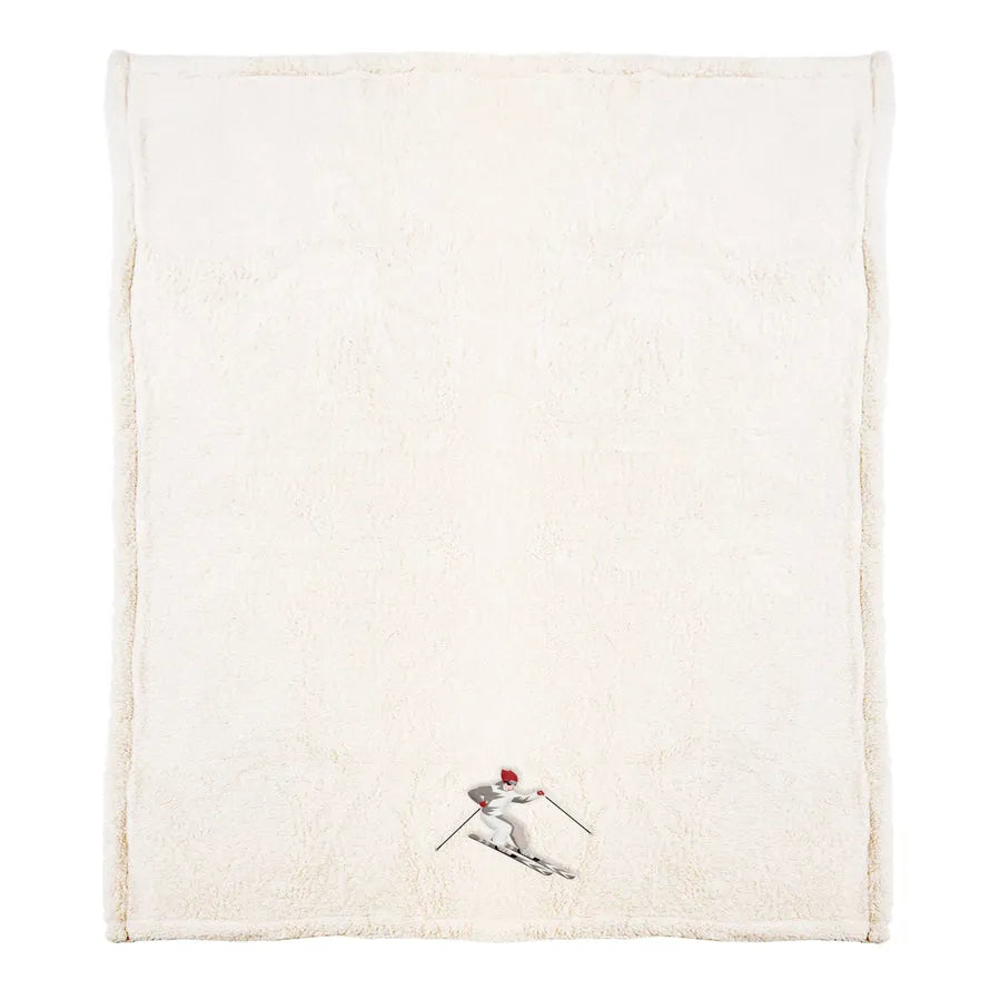 Plaid morbidotto ricamato sciatore Daunex prime - Home Loves