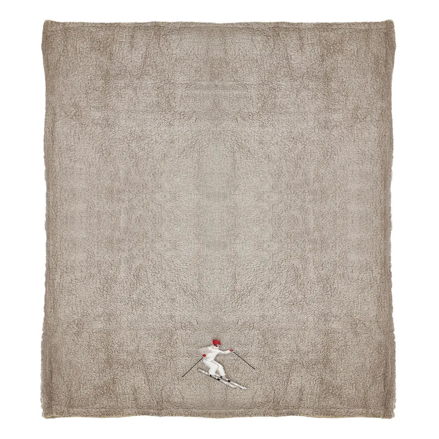 Plaid morbidotto ricamato sciatore Daunex prime - Home Loves