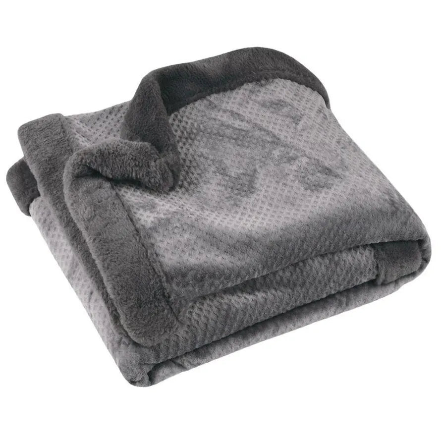 Plaid in micropile tinta unita colore antracite - Home Loves