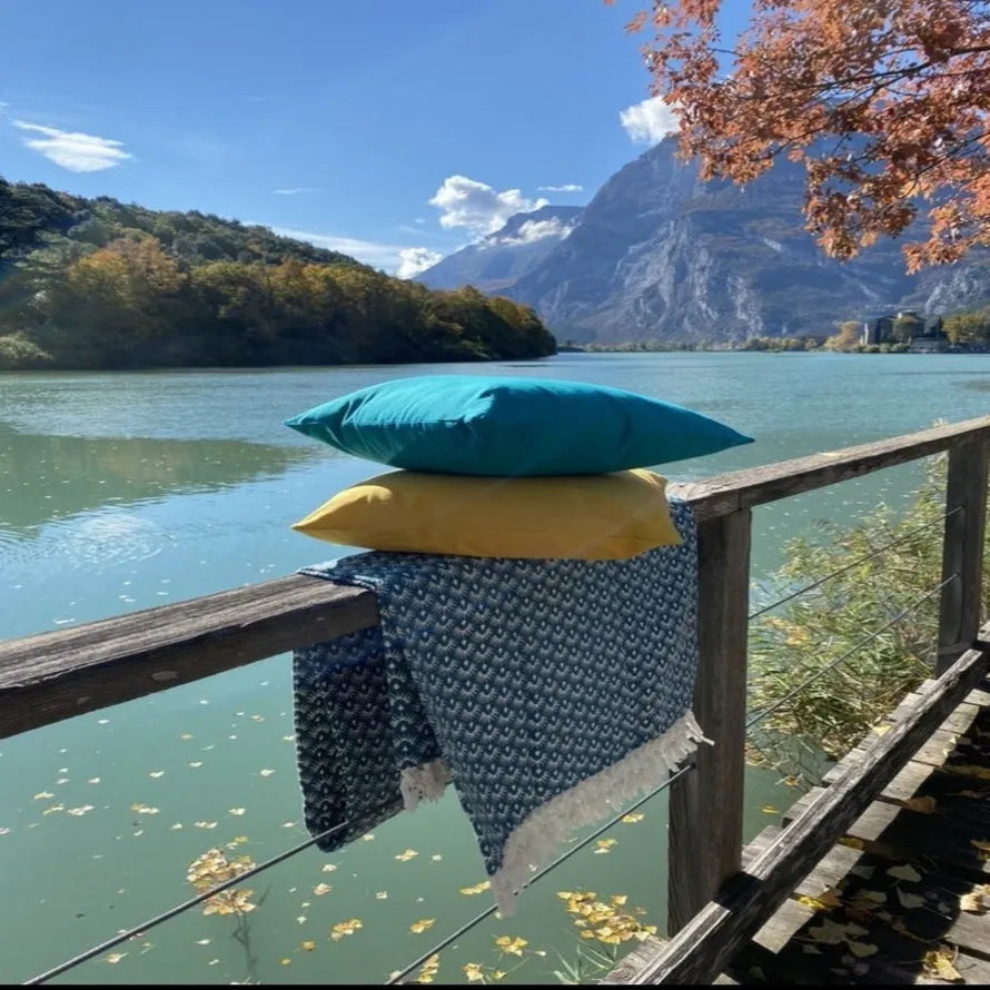 Plaid palma colore blu anatra - Home Loves