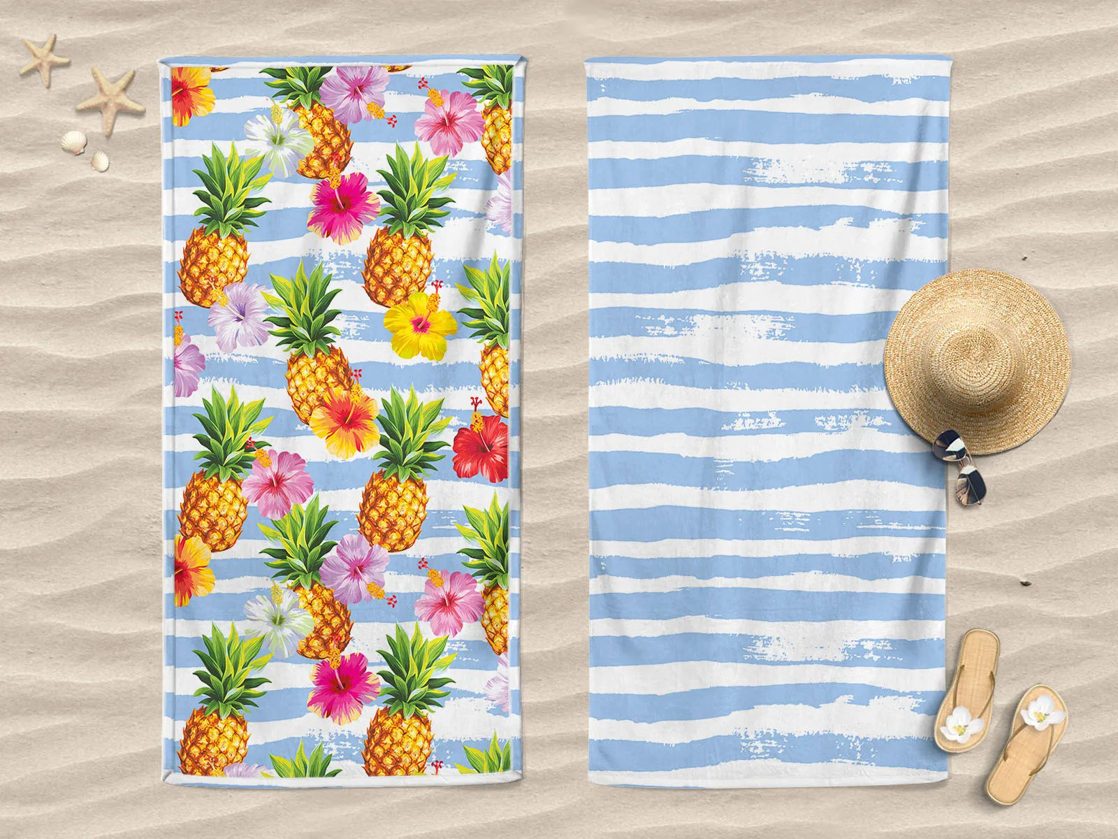 Telo mare doubleface compact dry Daunex misura 100 x 170 cm, hawai - Home Loves