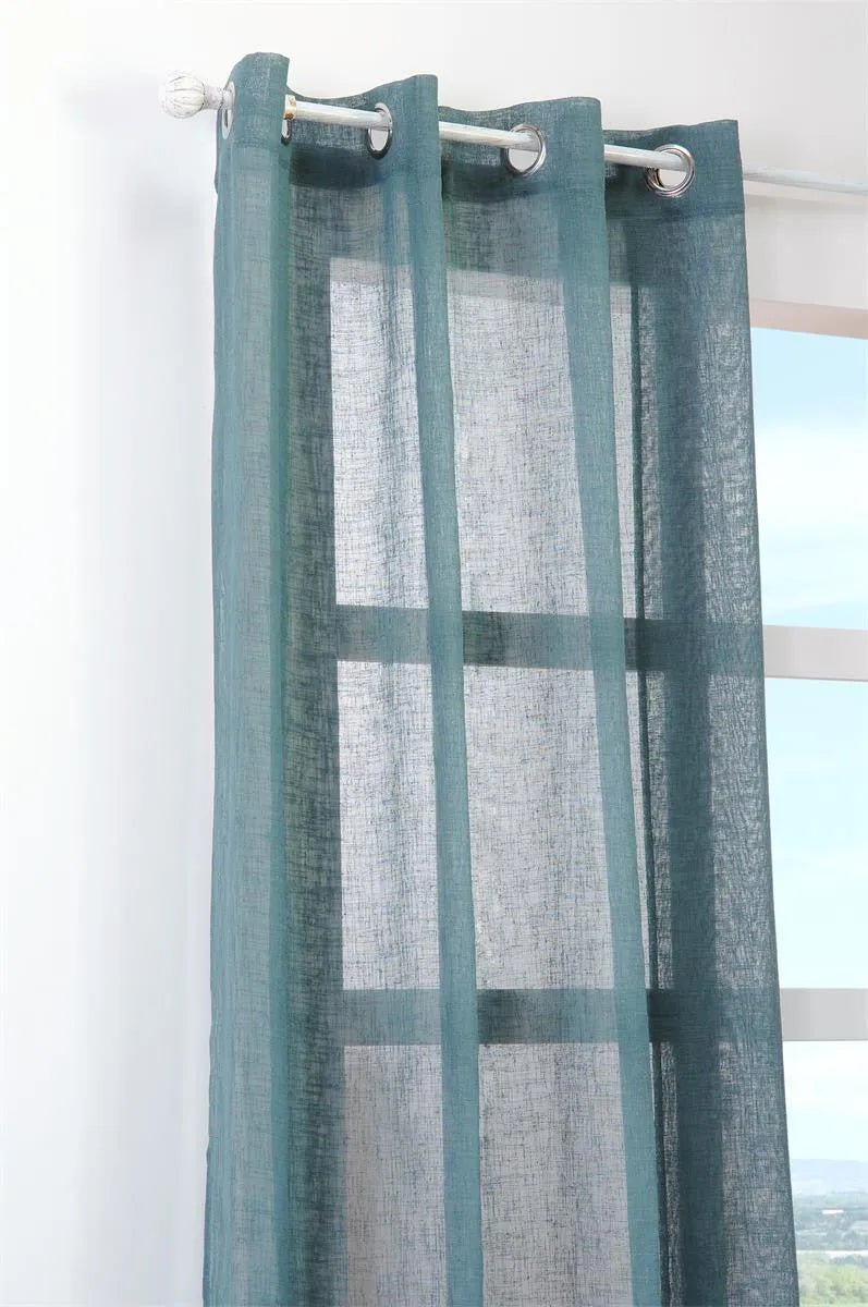 Tenda leggera paloma colore blu-anatra, 140×260 anelli fissi - Home Loves