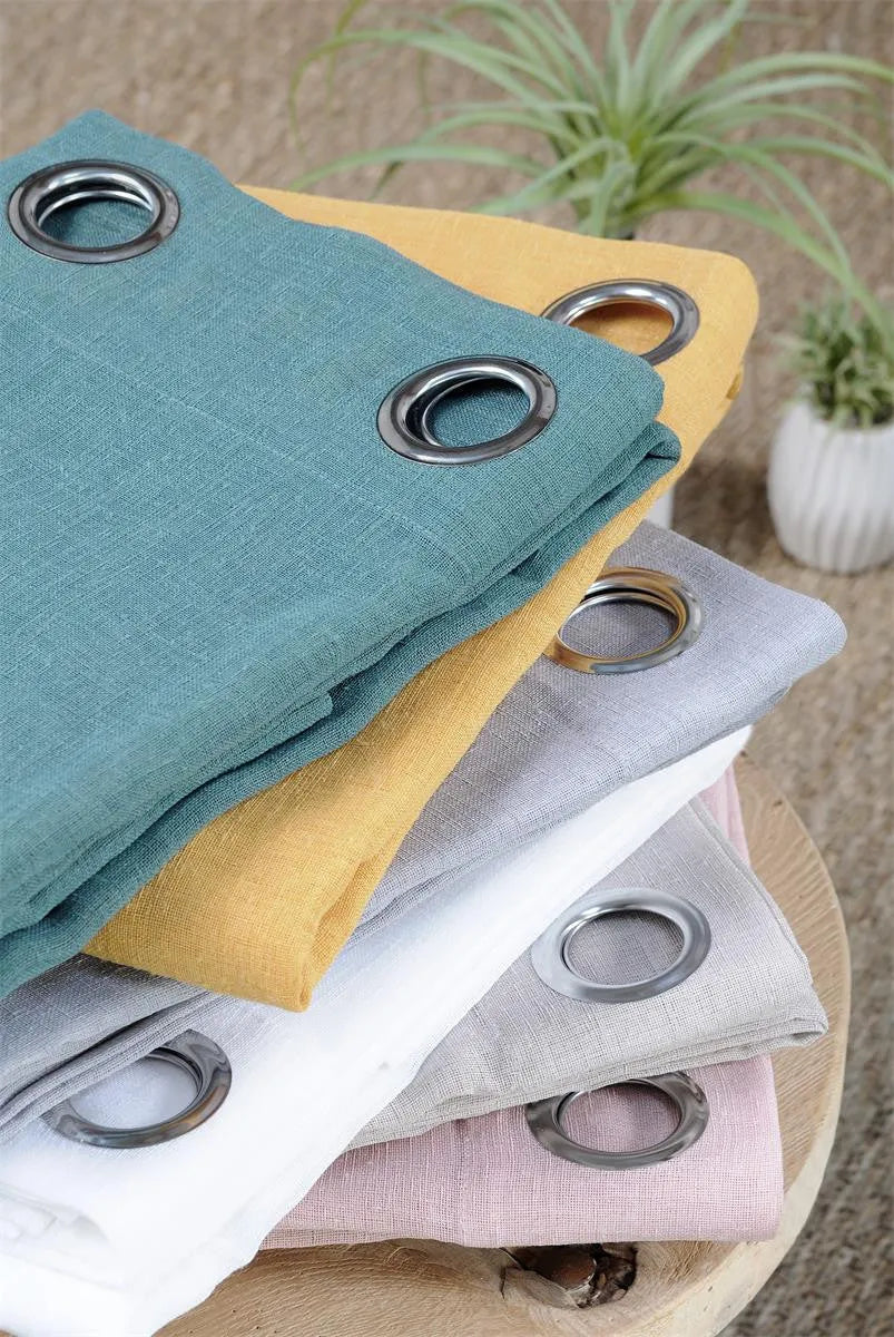 Tenda leggera paloma colore blu-anatra, 140×260 anelli fissi - Home Loves