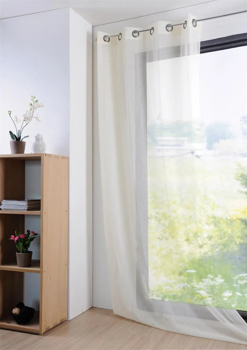 Tenda monna leggera colore ecru anelli fissi - Home Loves