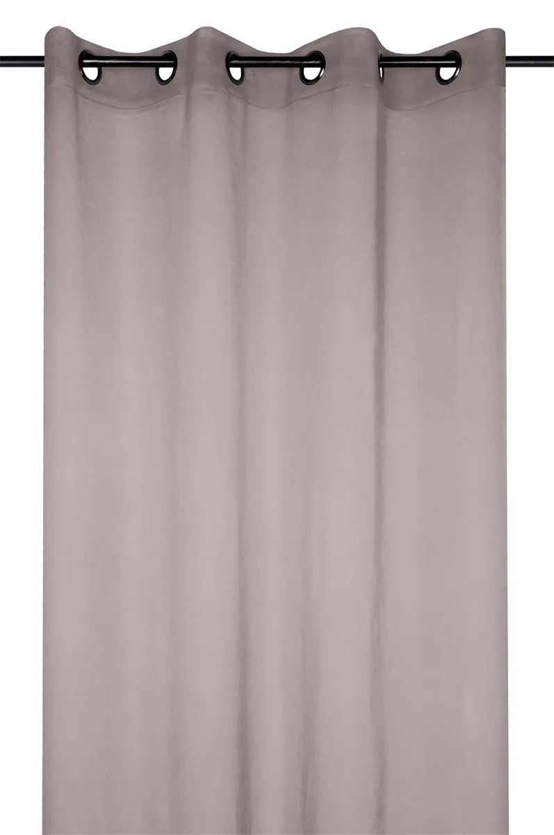 Tenda monna leggera colore grigio-talpa anelli fissi - Home Loves