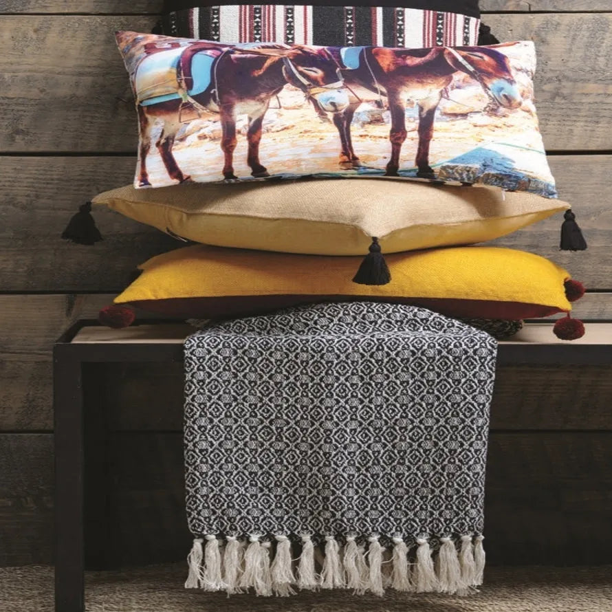 Copertina in cotone colore nero - Home Loves