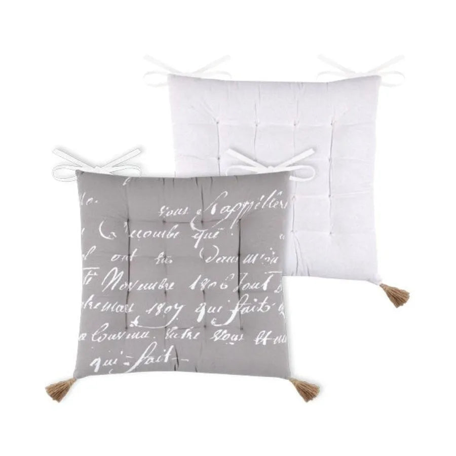 Cuscino per sedia con i laccetti, margaret colore grigio 16-punti - Home Loves