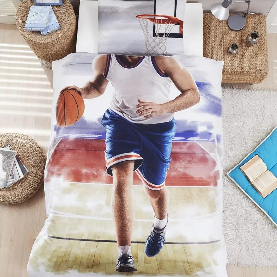 Parure copripiumino Daunex con stampa digitale fantasia basketball - Home Loves