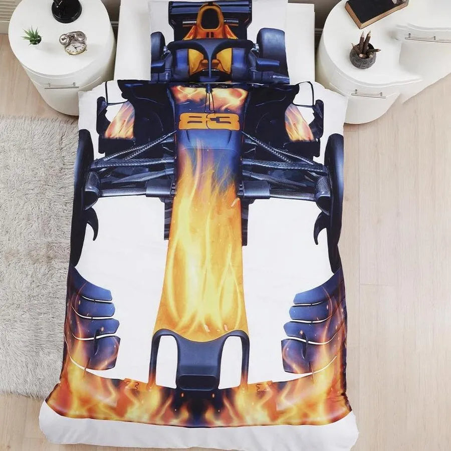 Parure copripiumino Daunex con stampa digitale fantasia formula uno - Home Loves