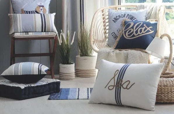 Tappetino guernezey misura 50 x 80 cm in cotone colore oceano - Home Loves