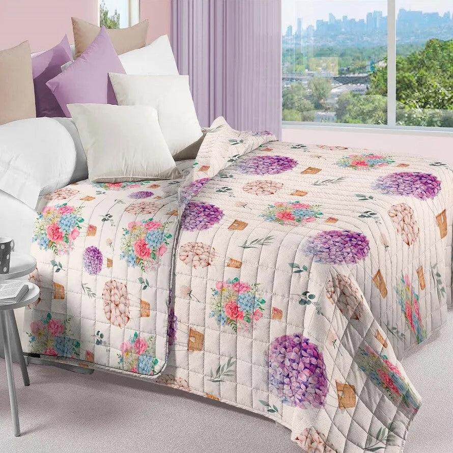 Trapuntino double-face matrimoniale mongolfiere Daunex stampa digitale multicolore - Home Loves